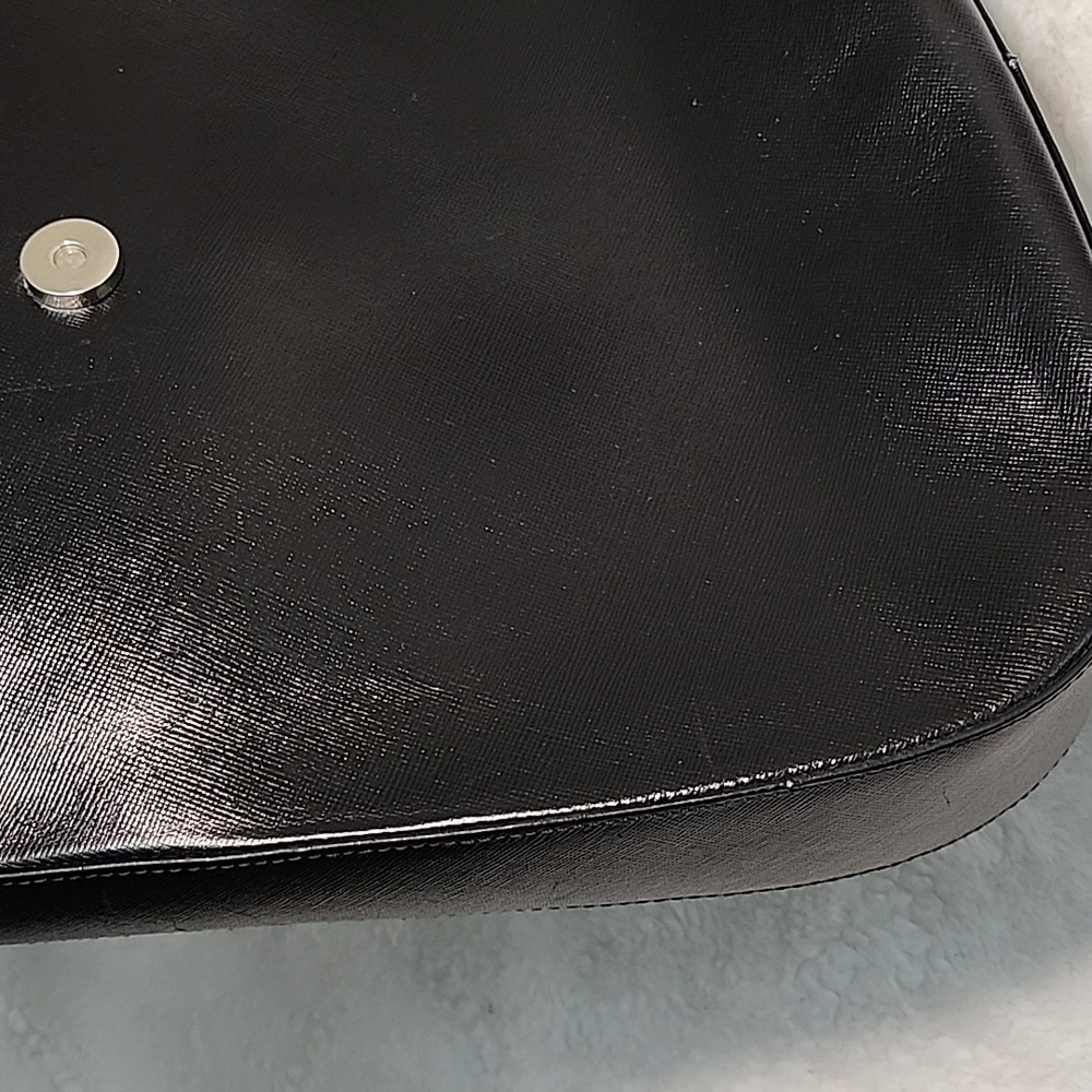 VTG Salvatore Ferragamo Black Leather Gancini Tote bag One Shoulder Bag - Picture 12 of 16